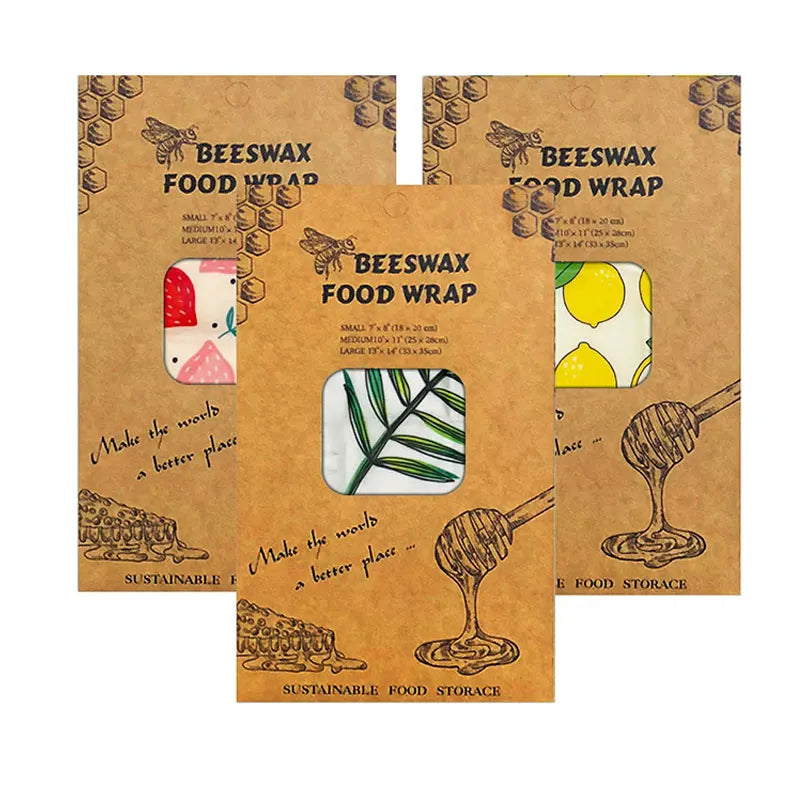 Reusable Beeswax Food Wraps – 3 Sets 9 Pieces