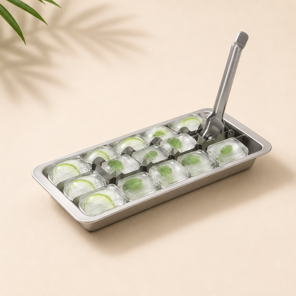 Stainless Steel Ice Cube Tray With Release Handle