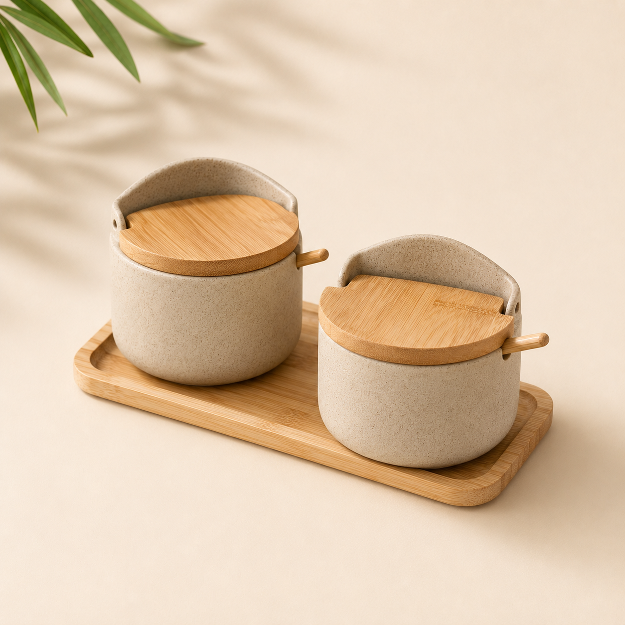 Ceramic Spice Jar With Bamboo Lid