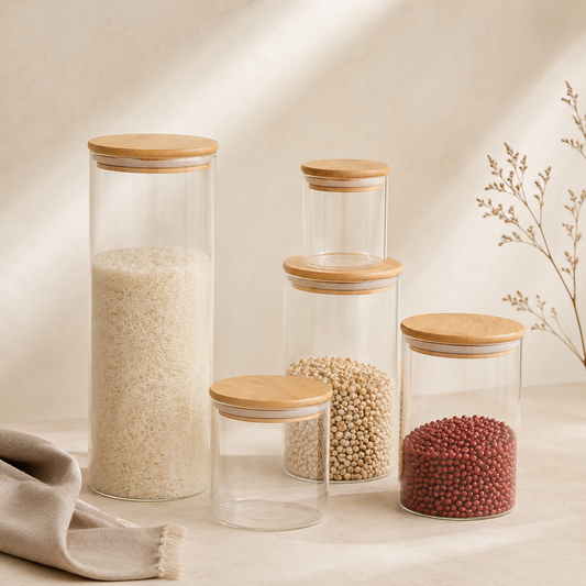 Glass Storage Jar with Bamboo Lid