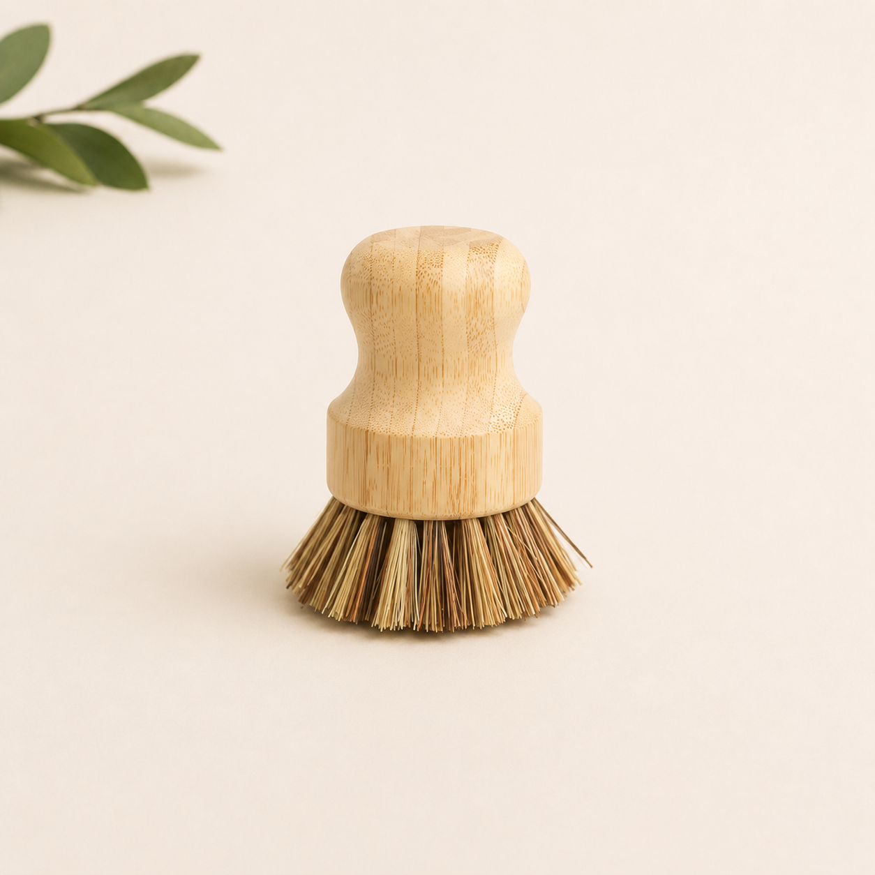 Köksrengöringsborste Sisal Palm Bambu Borste Kort handtag Rund Diskborste Grytborste Skoborste