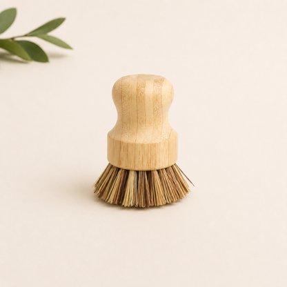 Köksrengöringsborste Sisal Palm Bambu Borste Kort handtag Rund Diskborste Grytborste Skoborste