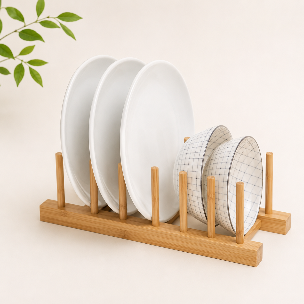 Dish Drying Rack Made From Bamboo,  8/16 Cells
