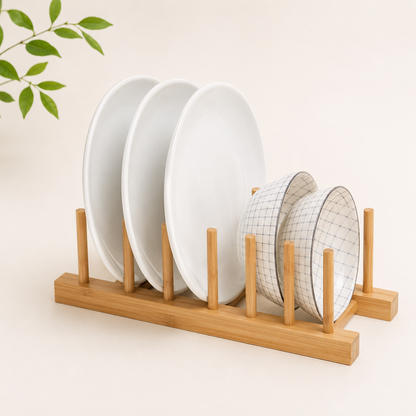 Dish Drying Rack Made From Bamboo,  8/16 Cells