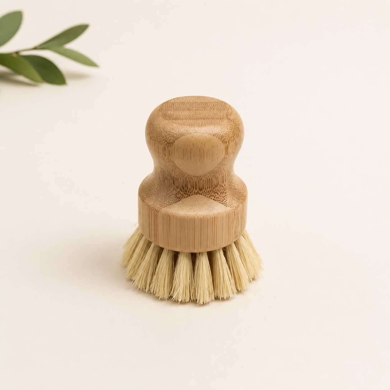 Köksrengöringsborste Sisal Palm Bambu Borste Kort handtag Rund Diskborste Grytborste Skoborste