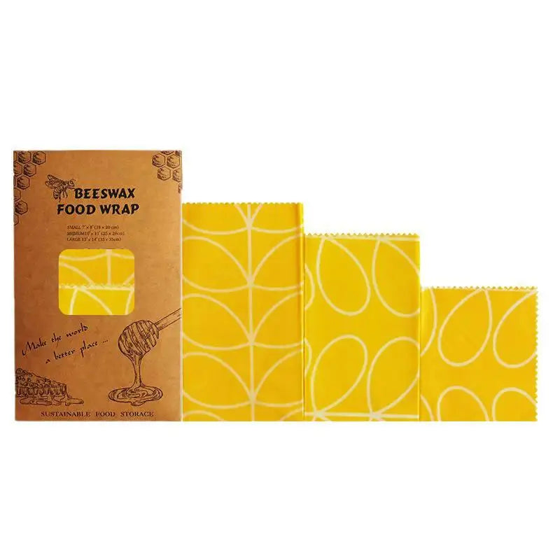 Reusable Beeswax Food Wraps – Set of 3