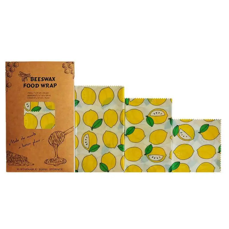 Reusable Beeswax Food Wraps – Set of 3