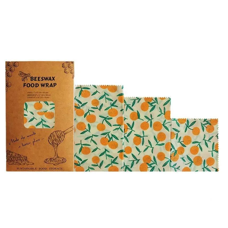 Reusable Beeswax Food Wraps – Set of 3