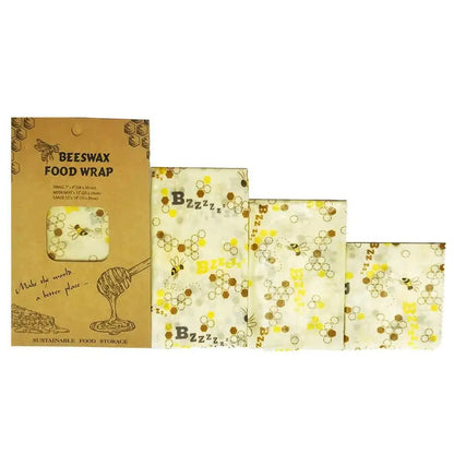 Reusable Beeswax Food Wraps – Set of 3