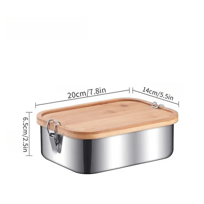 Lunch Boxes From Stainless Steel With Bamboo Lid