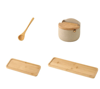 Ceramic Spice Jar With Bamboo Lid