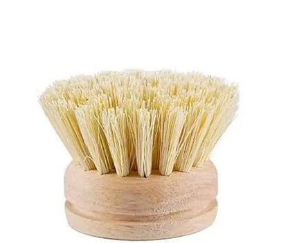 Sisal bristle brush head with wooden handle on a white background