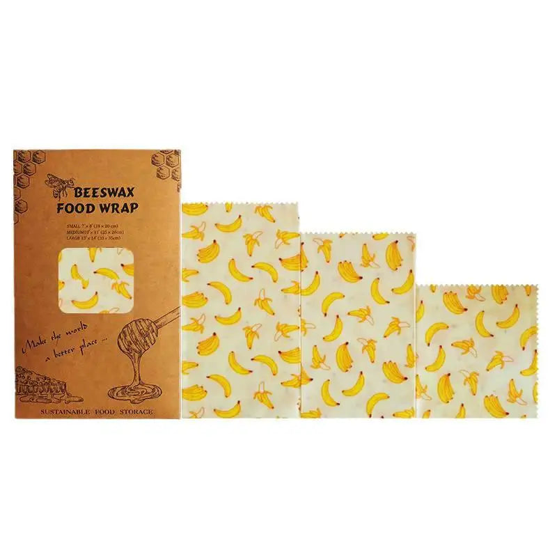 Reusable Beeswax Food Wraps – Set of 3