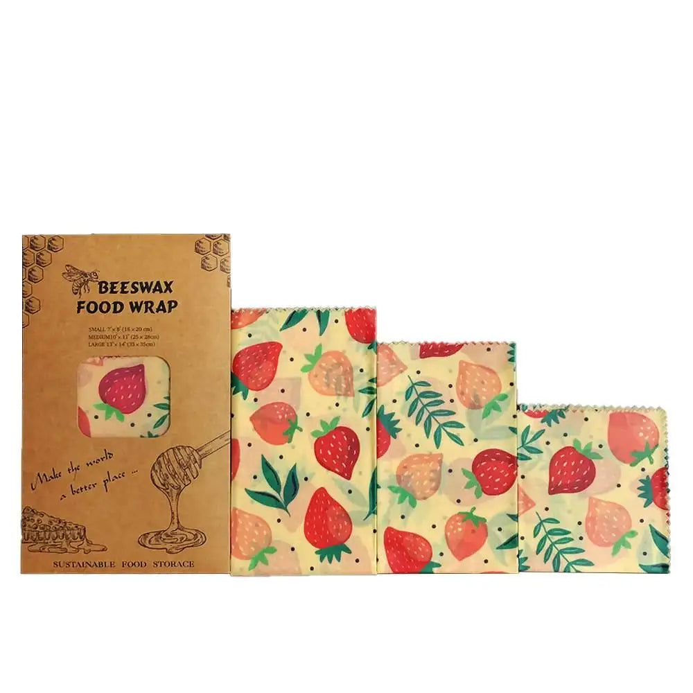 Reusable Beeswax Food Wraps – Set of 3