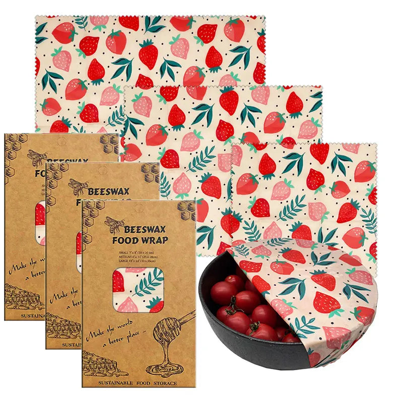 Reusable Beeswax Food Wraps – 3 Sets 9 Pieces