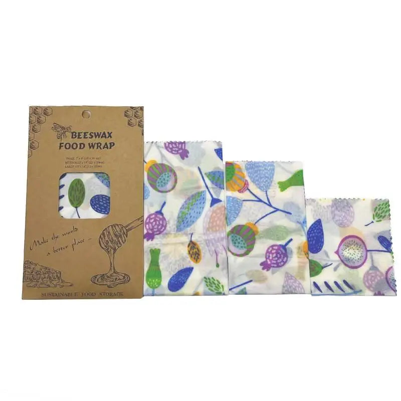 Reusable Beeswax Food Wraps – Set of 3