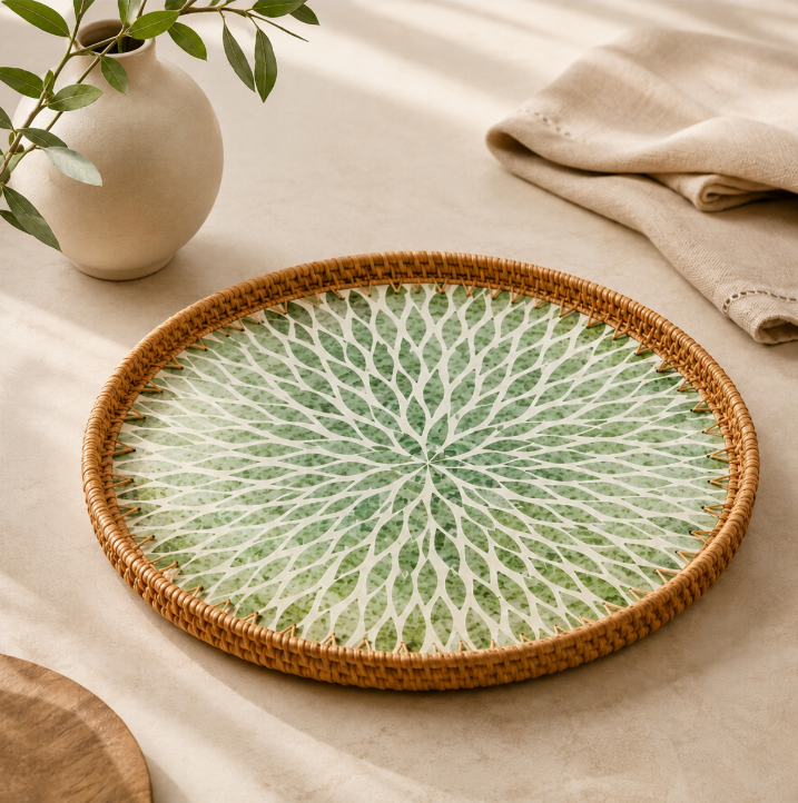 Handwoven Rattan Serving Tray