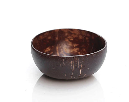 Coconut bowl with dimensions labeled on a white background