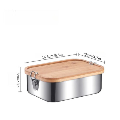 Lunch Boxes From Stainless Steel With Bamboo Lid
