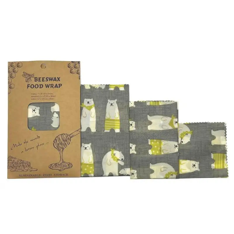 Reusable Beeswax Food Wraps – Set of 3