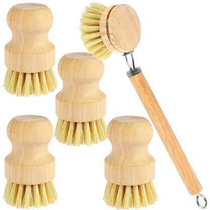 Dish Brush Set Made From Bamboo